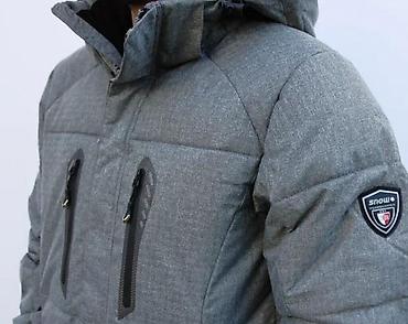 Zimske jakne: Muška zimska jakna – siva, sa kapuljačom - Topla, podstavljena zimska — 3