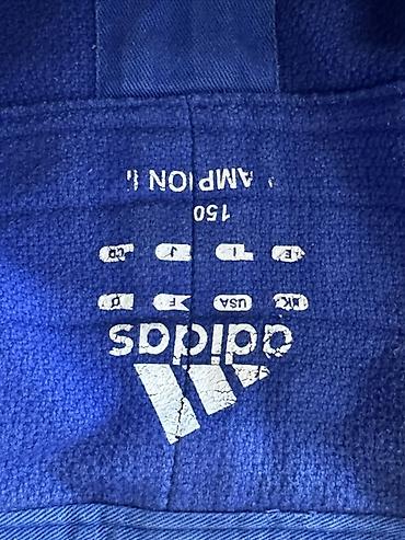 Эркектер кийими: Кимоно для дзюдо Adidas (синее), комплект: куртка + штаны — 2