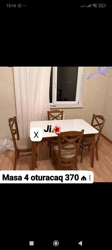 Mətbəx/yemək otağı üçün masa və 4 ədəd stul dəsti. - Masa lalafo.az -da Mətbəx/yemək otağı üçün masa və 4 ədəd stul dəsti. - Masa