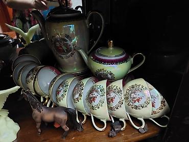 sud separatoru: Çay dəsti, rəng - Yaşıl, Farfor — 2