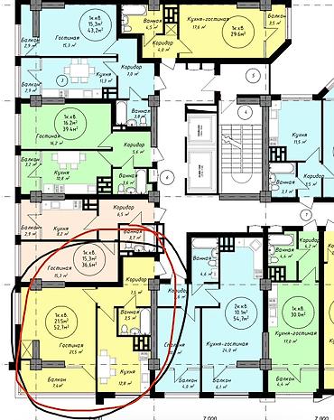 абая 40: 1 комната, 53 м², парк Фучика Индивидуалка, 13 этаж, ПСО (под самоотделку) — 3
