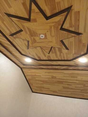 Tavan işləri: Taxta interyer işləmələri – tavan, divar və pilləkən - Material — 12