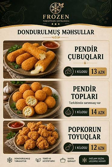 Yarımfabrikatlar: Frozen – Dondurulmuş Məhsullar - Pendir çubuqları: Xırt-xırt — 1