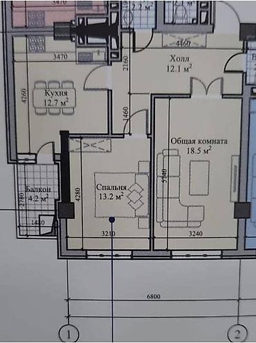 2 комнаты, 65 м², Технопарк Элитка, 6 этаж, ПСО (под самоотделку) at lalafo.kg 2 комнаты, 65 м², Технопарк Элитка, 6 этаж, ПСО (под самоотделку)