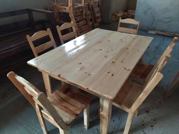 Bağ, çöl masa və oturacaq dəstləri: Bağ evi, həyət, kurilka və balkon və mətbəx üçün taxta Stol ve stullar