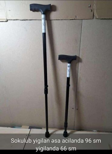 Yerimək üçün arabalar, çəliklər, əsalar, rollatorlar: 🩺Əsa (çəlik) böyüdüb kiçiltmək olur 20 AZN . 🩺Əsa (çəlik) böyüdüb — 9