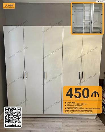 Dolablar: 5 qapılı dolab - Ölçülər: D 47 × H 200 × E 200 sm - Rəng seçimi — 1