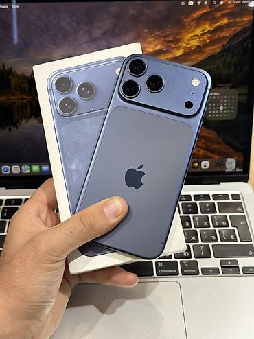 blu: IPhone 17 Pro Max, Б/у, 256 ГБ, Blue Titanium, Защитное стекло, Чехол, Коробка, 99 % — 1