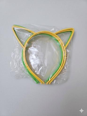 sac aksesuarları: Məhsul: Pişik qulaqlı saç lentləri (set) - Rənglər: sarı və yaşıl - — 1