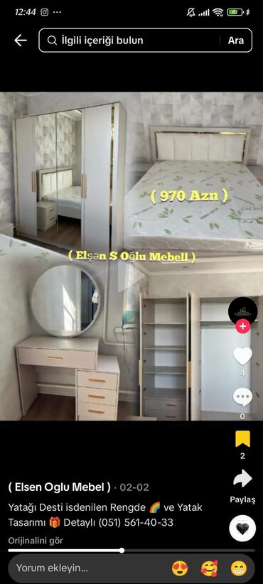 Uşaq və gənc otağı üçün dəstlər: Oğlan və qız üçün, Təknəfərlik çarpayı, Yazı masası — 14