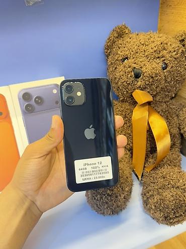 iphone air бишкек: IPhone 12, 64 ГБ, черный Характеристики и особенности: - Дисплей 6.1" — 1