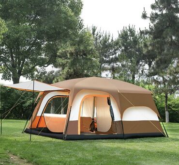 охотничий палатка: Палатка большая двухкомнатная с тентом для кемпинга и туризма BiCamp