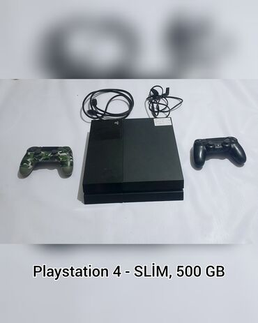 PS4 (Sony Playstation 4): 🔰Marka : Sony Playstation 4 🔰Model : SLİM ♻️Yaddaş həcmi : 500 GB