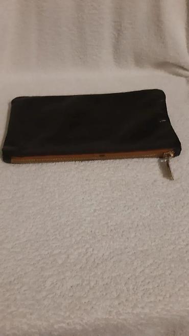 Çantalar: Qəhvəyi dəri kosmetik/aksesuar kisəsi - Material: Hamar qəhvəyi süni — 3