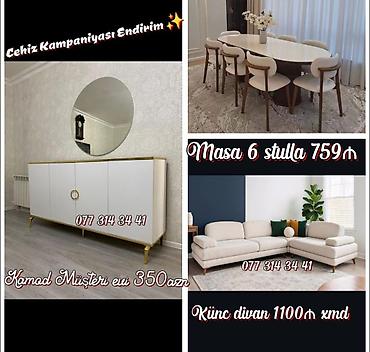 кухонный диван угловой: Cehiz Kampaniyası Endirim - Masa + 6 stul dəsti – 759 ₼ - Oval — 1