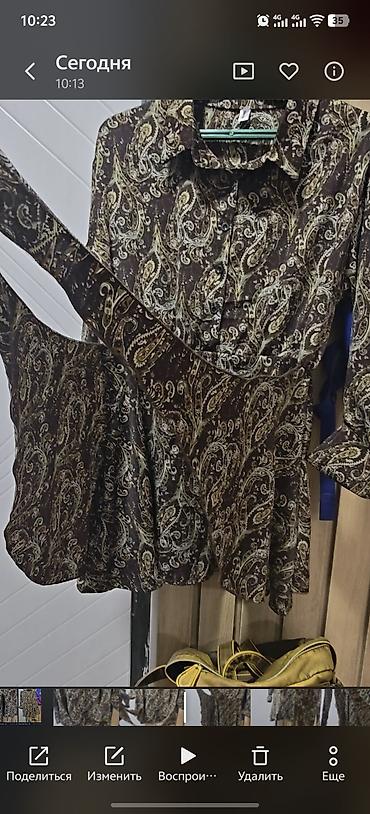 Повседневные платья: Лёгкая туника-платье в рубашечном стиле с запахом и длинным поясом. С — 8