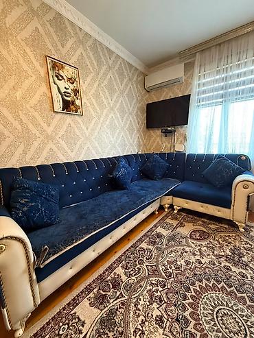 Мебель для дома: Künc divan dəsti – klassik üslub - Rəng: tünd göy (velur toxumalı — 2