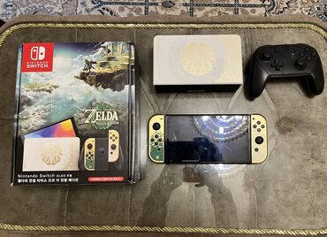 el konsolu: Switch oled zelda edition 64gb.təptəzə veziyyətdə,yayda koreyadan