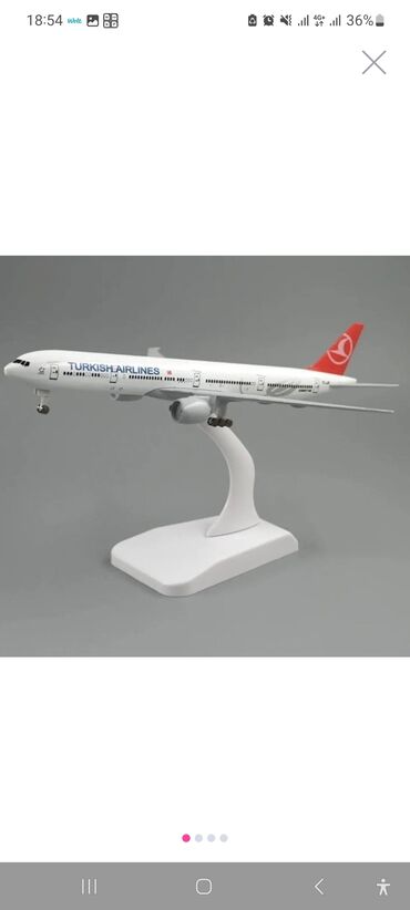 вазы ручной работы: Türk Hava Yolları təyyarə maketi – vitrin/masaüstü dekoru - Hava