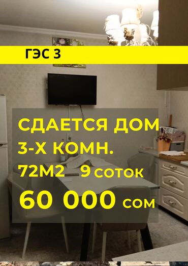 сниму дом частный: 72 кв. м, 3 бөлмө, Жылытылган, Жылуу пол, Брондолгон эшиктер