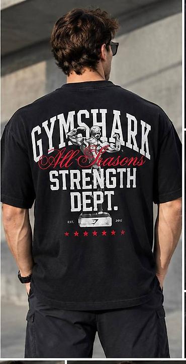 Футболки: Мужская футболка Gymshark Strength Dept. - Цвет: черный - Крой — 2