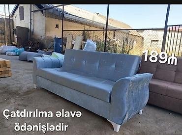ugur divan: Divan – 3 yerlik, yumşaq oturacaqlı model - Rəng: açıq boz - Material — 1