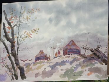 Картины: 1. Картина "Цветы". Акварель. 1995 г. Витебск. Белоруссия. Размер — 8