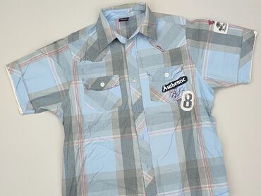 body krótki rękaw 74: Koszula 9 lat, stan - Dobry, wzór - Kratka, kolor - Błękitny