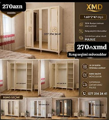aluminium qapi pencere: XMD 4 qapılı dolab - Ölçü: 1.60 × 2 × 47 - Material: 18-lik Rusiya — 1