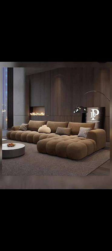 divan taxt: Müasir dizayna malik yumşaq mebel dəsti – həm bazalı çarpayı, həm də — 3