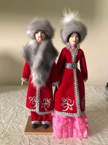 семья мишек: Керамические национальные куклы- сувениры, производство Кыргызстан