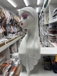 Платки: Платок, Осень-весна, С узорами, С бисером, Вязаная модель — 8