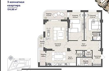 Продажа квартир: 2 комнаты, 80 м², Элитка, 7 этаж, Готовая ПСО (под самоотделку) — 14
