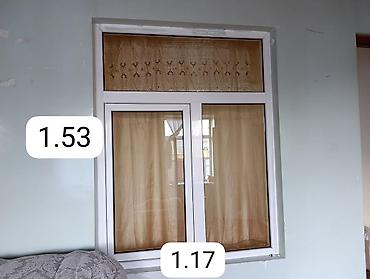 otaq qaplar: İşlənmiş İkiqat şüşə paketi Plastik pəncərə, Еni: 117 sm, Uzunluğu: 153 sm — 1