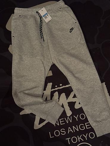 найк теч флиск: Мужские брюки, M, Nike, Новый, цвет - Серый, Самовывоз, Платная доставка — 1