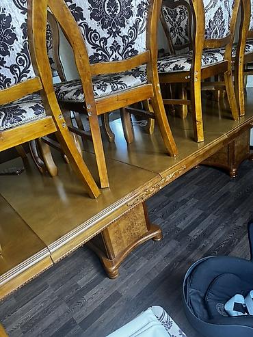study table: Стол и стул для зала, Б/у, цвет - Коричневый — 5