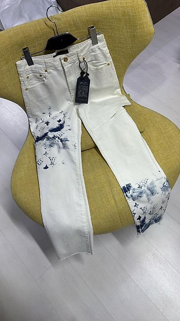 ag cins: Ağ rəngli denim şalvar louis vuitton - Material: qalın pambıq denim - — 1
