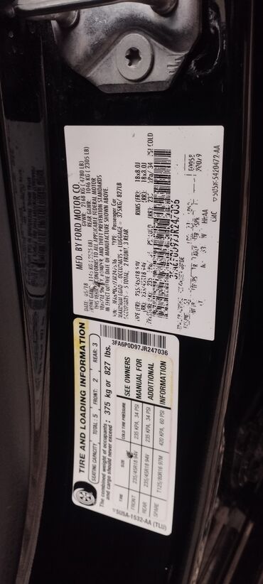 Ford: Ford Fusion: 2 l | 2018 il 205000 km Sedan — 10