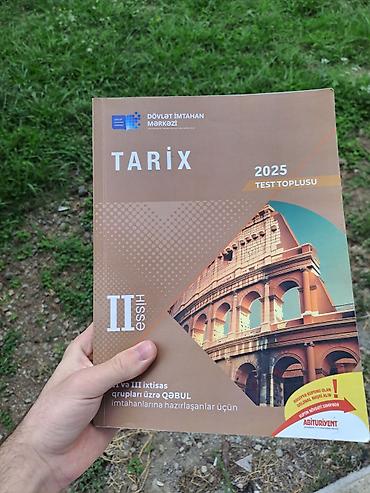Tarix 2025 test toplusu 2ci hissə. kitab çox səliqəli işlədilib, 1-2 lalafo.az -da Tarix 2025 test toplusu 2ci hissə. kitab çox səliqəli işlədilib, 1-2
