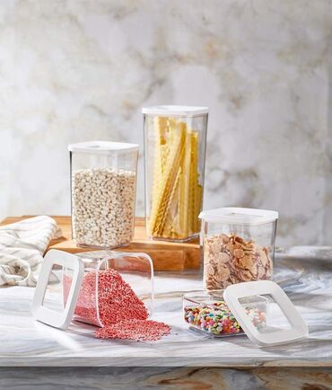 Аксессуары для кухни: Квадратный контейнер для хранения набор из 5 штук, производство Турция