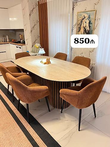 kuxna stollar: Endirim olundu 🛑🛑Masa dəsti satılır 850₼. 6 oturcağı var.Ünvan Saray — 1