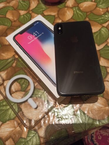 айфон х телефон: IPhone X, Б/у, 256 ГБ, Jet Black, Защитное стекло, Чехол, Коробка
