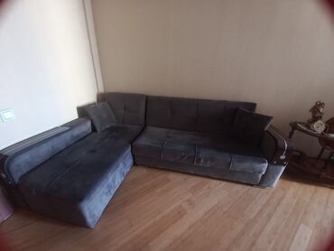 c profil qiymeti: Угловой диван, Б/у, Раскладной, С подъемным механизмом, Набук, Нет доставки