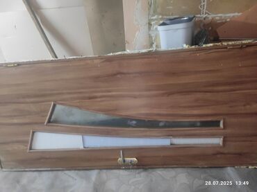 дверь хайтек: Межкомнатная дверь со стеклом, Витражная, цвет - Коричневый