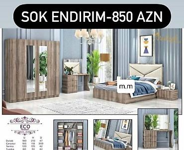 Yataq otağı dəstləri: İkinəfərlik çarpayı, 2 tumba, Azərbaycan, Yeni — 26