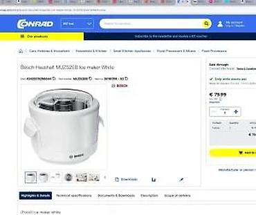 Ostala kuhinjska oprema: Bosch nastavak za sladoled – kompatibilan sa Bosch kuhinskim mašinama — 17