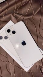 кызыл кыя телефон: IPhone 13, Колдонулган, 128 ГБ, Ак, Заряддоочу түзүлүш, Коргоочу айнек, Каптама, 76 %