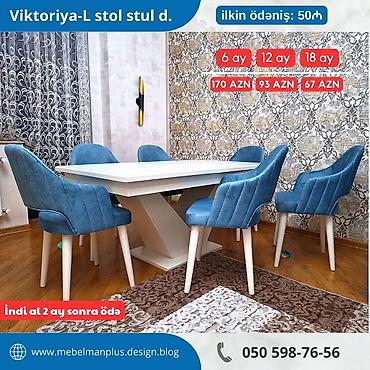 ay: Qonaq otağı üçün, Yeni, Açılan, Kvadrat masa, 6 stul — 2