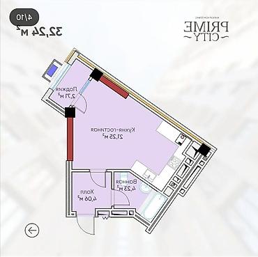 1114: 1 комната, 32 м², 6 мкр Элитка, 11 этаж, ПСО (под самоотделку) — 2