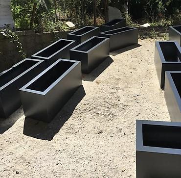 boya seti: Beton düzbucaqlı dekorativ güldanı/planter - Material: yüksək — 9